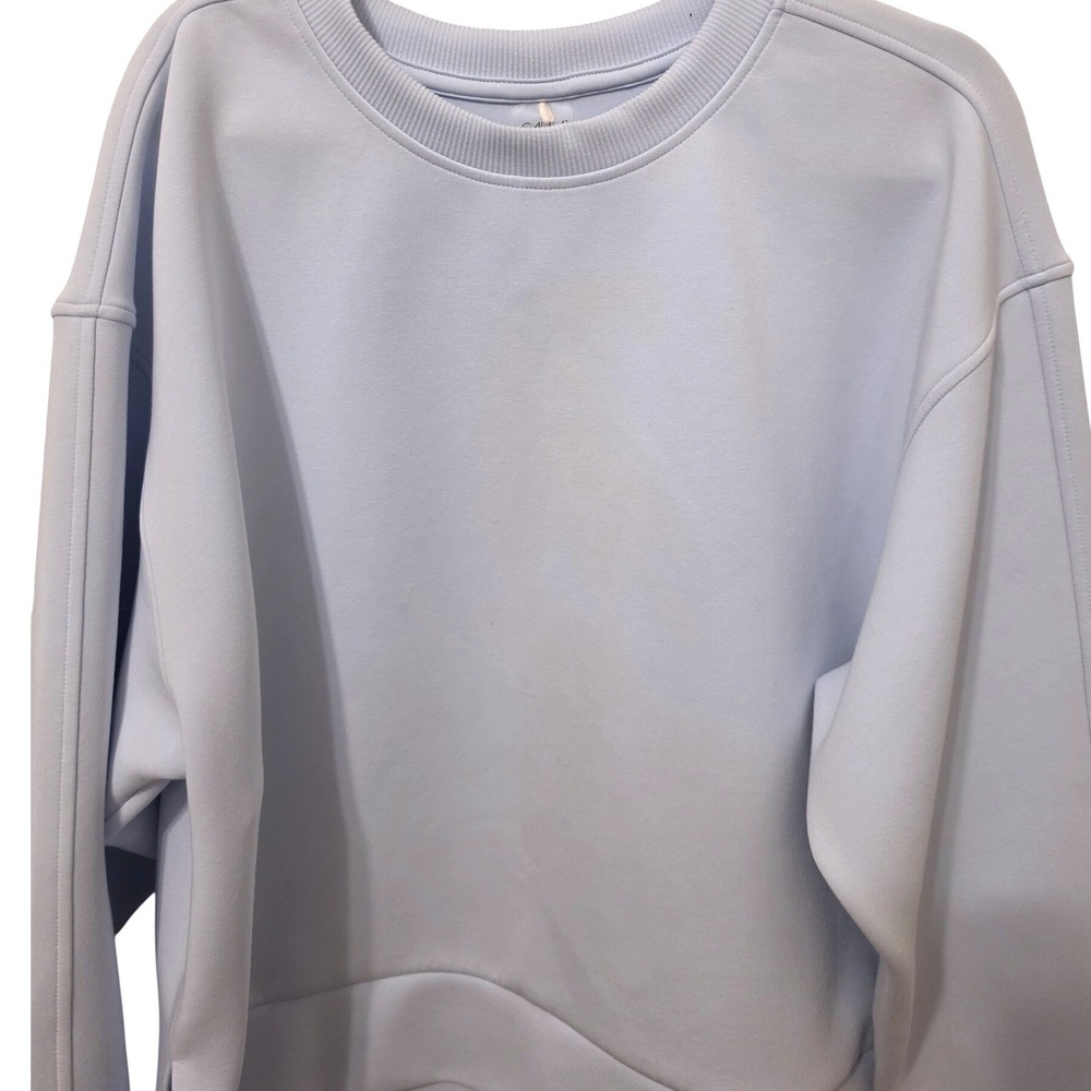 CALIA by Carrie Underwood Light Blue Oversized Scuba Crewneck Sweatshirt L
